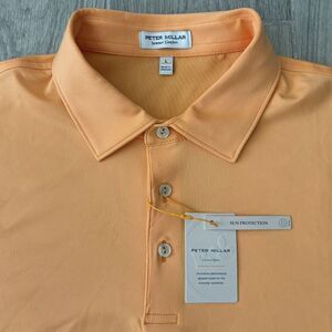 Peter Millar Crown Sport Polo Men's Large Golden Rays Orange NWT